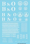 Tichy 10421N N B&O Roadname Set White Decal