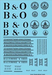 Tichy 10422 HO B&O Roadname Set Black Decal