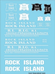 Tichy 10423 HO Rock Island Roadname White Decal