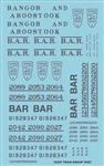 Tichy 10427 HO BAR Roadname Set Blue Decals