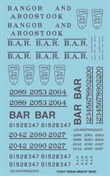 Tichy 10427 HO BAR Roadname Set Blue Decals