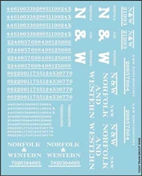 Tichy 10428 HO N&W Roadname Set White Gothic Decal