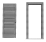 Tichy 2021 O 5-Panel Door & Frame Scale 30 x 80" Pkg 3 