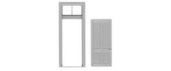 Tichy 2035 O 4 Panel Door/Frame/Transom 2/