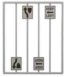 Tichy 2067 O Keep Left & Right Signs pkg 8