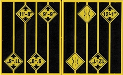 Tichy 2083 O Bridge Clearance Warning Signs 8 Signs, 2 Each of 4 Styles
