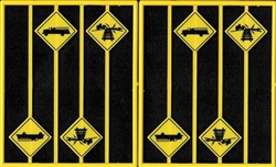 Tichy 2084 O Firehouse and Low Vehicle Warning Signs 8 Signs, 4 Each of 2 Styles