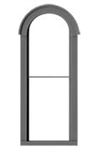 Tichy 2087 O 1 Over 1 Round-Top Window with Precut Glazing 24 x 72" pkg(6)