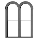 Tichy 2088 O 1 Over 1 Round-Top Double-Hung Window with Precut Glazing 54 x 72" pkg(4)