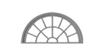 Tichy 2091 O 13-Pane Half-Round Masonry Window with Precut Glazing Actual Opening: 1.315 x .68" pkg(3)