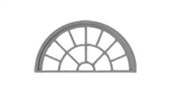 Tichy 2091 O 13-Pane Half-Round Masonry Window with Precut Glazing Actual Opening: 1.315 x .68" pkg(3)