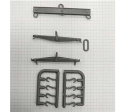Tichy 3083 HO Wreck Accessories 1 Large & 2 Small Spreader Bars, Loops and 4 Hooks