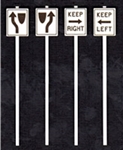 Tichy 3546 S Keep Left & Right Signs 2 Each Left & Right 2 Different Styles