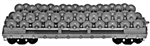 Tichy 4023 HO 40' Company Wheel Service Flat Car w/Load Kit Undecorated Single Car