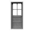 Tichy 8009 HO Wood Door Pkg 6 w/ 4-Lite Top Scale 3' x 6'8" 