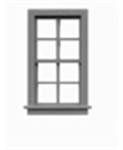 Tichy 8029 HO Windows Double Hung Pkg 12 4/4 Scale 25 x 48"