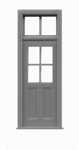 Tichy 8033 HO Doors Pkg 6 4-Lite w/Transom