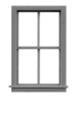 Tichy 8043 HO Windows Double-Hung Pkg 12 2/2 Scale 36 x 64"