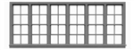 Tichy 8065 HO Windows Six Unit Double Hung Pkg 3 4/4 Scale 180" Wide x 64" High 