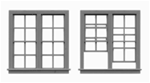 Tichy 8070 HO Windows Double Hung Pkg 6 4/4 Double Window Matches #8028/8069 Scale 60" Wide x 62" High 