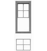 Tichy 8088 HO Windows Double Hung Pkg 12 34 x 88" Fits .44 x .98" 4/4 w/Separate Adjustable Sash