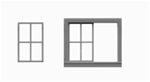 Tichy 8089 HO Windows Pkg 12 52 x 42" 4/4 Horizontal Slider w/Adjustable Right Hand Sash
