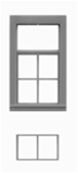 Tichy 8090 HO Windows Pkg 12 34 x 64" /Tilt-Out Top Sash