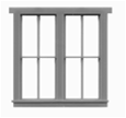 Tichy 8098 HO Windows Double Hung Pkg 6 Two 2/2 Single Window Scale 63 x 69" Matches #8031 