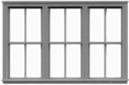Tichy 8104 HO Windows Double Hung Pkg 3 Triple