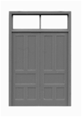 Tichy 8111 HO Doors Pkg 3 Double w/2 Lite Transom 72 x 115" 