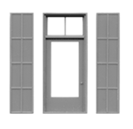 Tichy 8112 HO Masonry 1 Lite Door w/3 Lite Transom & Steel Shutters Pkg 3