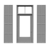 Tichy 8112 HO Masonry 1 Lite Door w/3 Lite Transom & Steel Shutters Pkg 3
