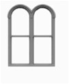 Tichy 8114 HO Windows Round Top Pkg 6 Double 1/1 52 x 72"