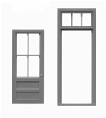Tichy 8119 HO Doors 3 Sets Framed Door w/Transom & Frame