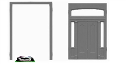 Tichy 8121 HO Double Door w/Sidelights & Transom Separate Frame; pkg (3 89-1/2 x 130" Fits 1.075 x 1.53" Opening