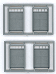 Tichy 8125 HO Freight Door w/5 Lite Transom Pkg 4 72 x 108" 