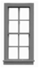 Tichy 8131 HO Windows Double Hung Pkg 12 4/4 Double 27 x 64" 