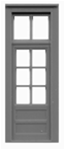 Tichy 8132 HO 6-Lite Door w/2 Lite Transom Pkg 4 33 x 110" 