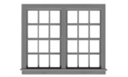 Tichy 8159 HO Two 6/6 Double Hung Single Unit Window Pkg 6 Scale 79 x 60" 