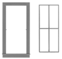 Tichy 8163 HO Center Tilting Sash Industrial Window Pkg 8 Scale 36 x 84" Fits .46 x 1.02" Opening 