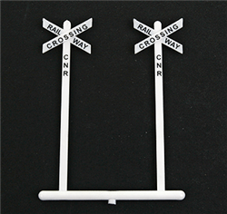 Tichy 8180 HO Railroad Crossbuck Warning Sign Canadian-Style w/Railway Crossing, CN Lettering pkg(10)