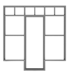 Tichy 8188 HO Storefront for Masonary Buildings 36 x 96" Door w/2 Side Windows 6 Lite Transom