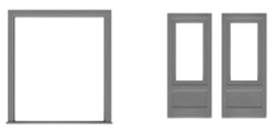 Tichy 8192 HO Single Lite Double Door w/Separate Frame Pkg 2