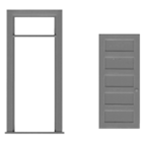 Tichy 8196 HO 5-Panel Door w/Separate Frame w/Transom Pkg 3