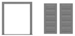 Tichy 8199 HO 5-Panel Double Door w/Separate Frame Pkg 2 Scale