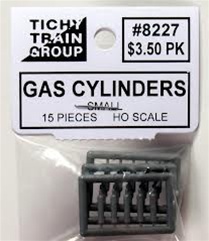 Tichy HO Scale  #8227 Small Gas Cylinders 15 piece  Bob The Train Guy 