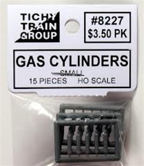 Tichy 8227 HO Small Gas Cylinder Unpainted Pkg 15