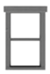 Tichy 8250 HO 1/1 Double-Hung Window w/Fancy Top Trim #1 Pkg 12