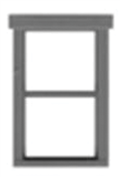 Tichy 8250 HO 1/1 Double-Hung Window w/Fancy Top Trim #1 Pkg 12