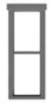 Tichy 8251 HO 1/1 Double Hung Window w/Fancy Top Trim #2 pkg(12)